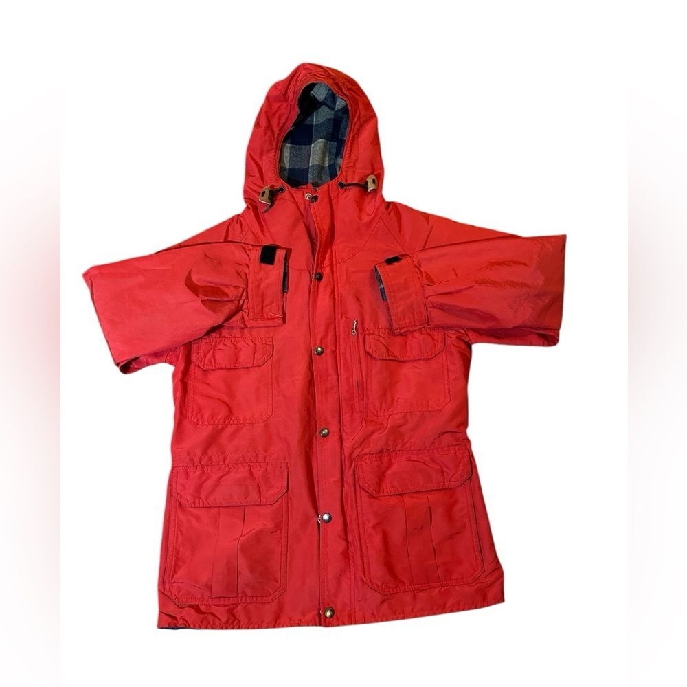 Vintage REI Flannel Lined Outdoor Coat Size Medium Color Red